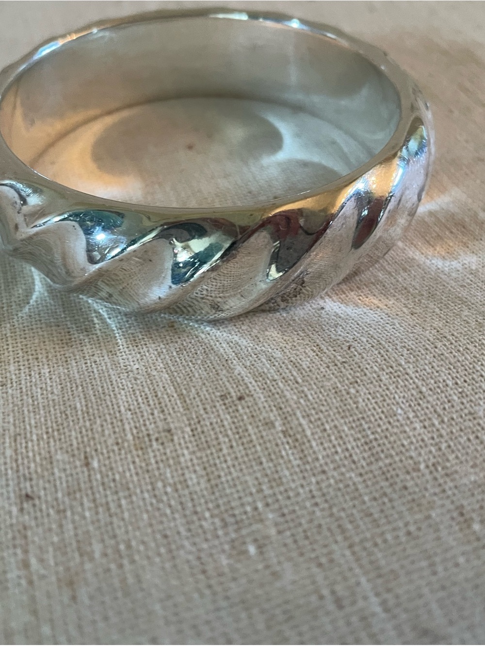 Silver Sterling Wave Bracelet or Bangle 925 Stamped (ripple) VTG